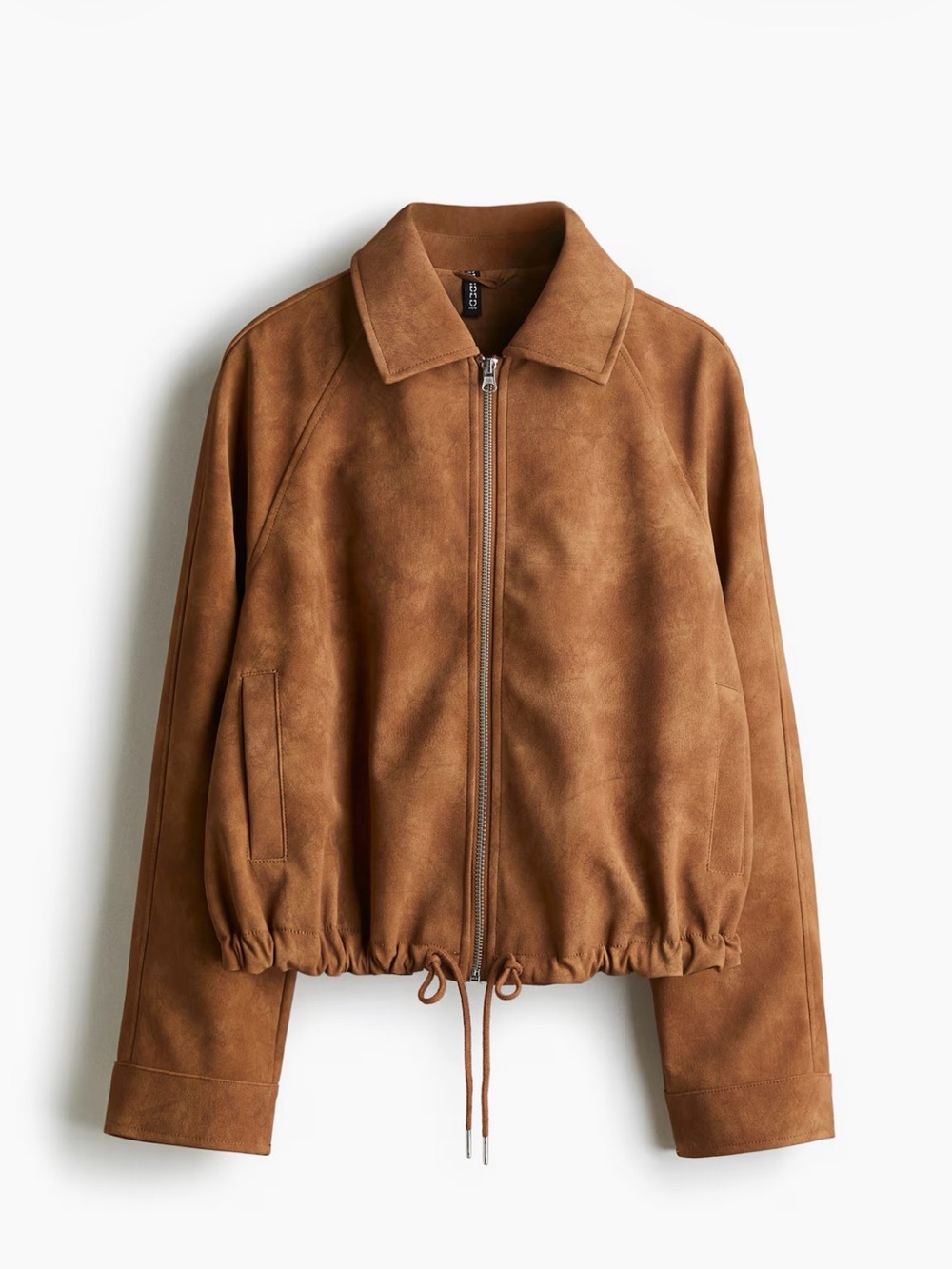 H&M Brown Suede Bomber Jacket